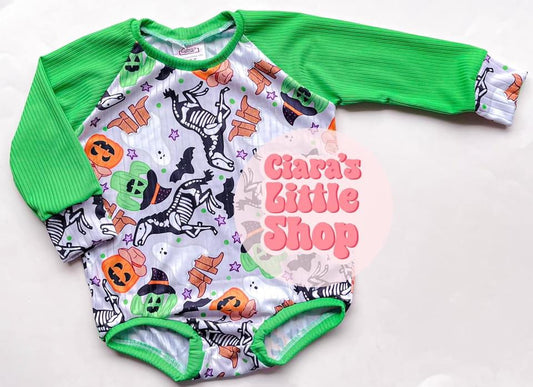 Cowboy Raglan Sweater Romper RTS (2T)