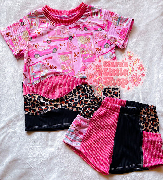 CUSTOM Pink Colorblocked Set